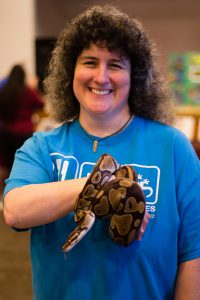 Amy Hankins with her snake