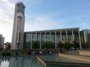 Photo of the Carillon Tower at Duane G. Meyer Library