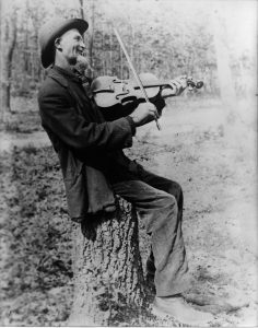 Old photo of an Ozarks fiddler