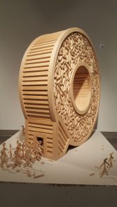 Photo of a wooden sculpture by Dwaine Crigger