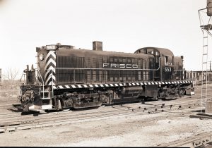 Old photo of a Frisco Railroad locomotive