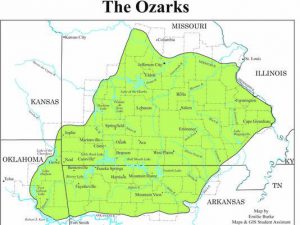 Map of the Ozarks Region