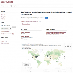 Screen shot of BearWorks Institutional Repository