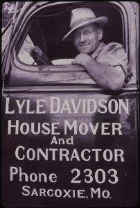 Old photo of Lyle Davidson, House Mover