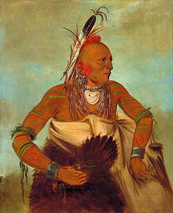 Portrait of an Osage warrior, painted by George Catlin in 1834
