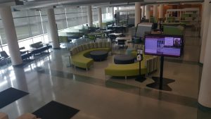 Photo of the Duane G. Meyer Library lobby