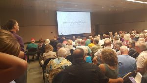 Photo of Brooks Blevins and audience