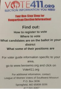 Vote 411 information card