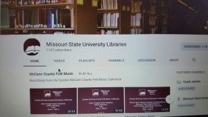 Screen shot of the YouTube channel of the MSU Libraries