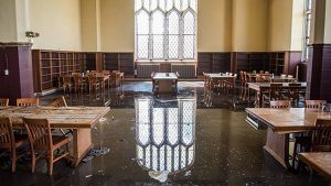 Water damage at Hale Library