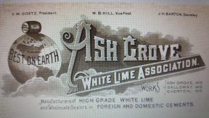 Old logo of the Ash Grove Lime and Cement Company