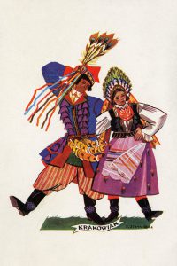 Polish postcard of two dancers