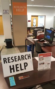 Research Help Desk in Duane G. Meyer Library