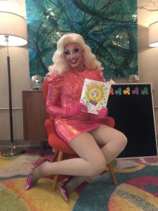 photo of a drag queen story teller
