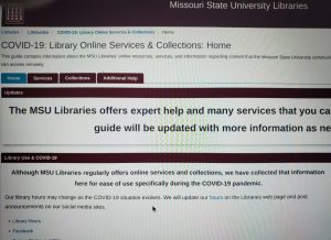 Screenshot of the COVID-19 LibGuides