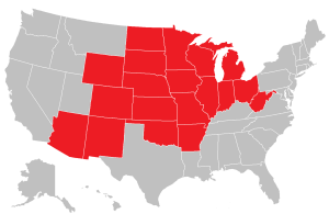 map of the 19 HLC states