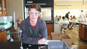 dual credit student in a lab