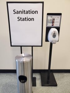 Sanitation Station in Duane G. Meyer Library