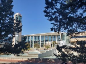 Exterior photo of Duane G. Meyer Library