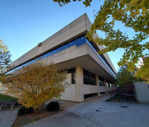 exterior view of the northeast corner of Duane G. Meyer Library