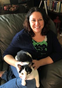 Archivist Tracie Gieselman-France with her feline friend, Bunny. 