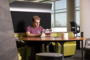 Student studying in Meyer Library