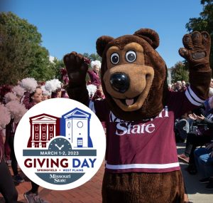 Logo of MSU's Giving Day, showing Boomer Bear