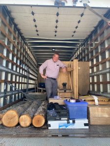 Tom Peters loads the truck for the Smithsonian Folklife Festival