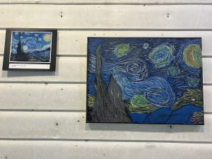 paint of night sky and imitation